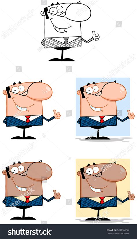 Business Man Cartoon Characters Vector Collection Stock Vector (Royalty ...