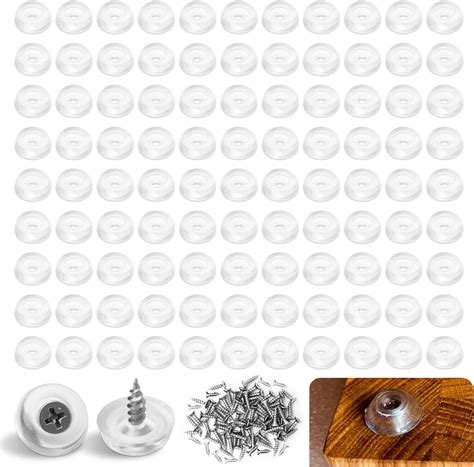 100-Pack Rubber Feet for Cutting Board with Stainless Steel Screws, 0.2 ...