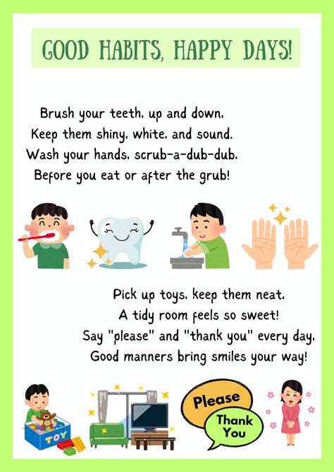 Good Habits Action Rhyme: Fun & Learning for Little Ones! | Preschool ...
