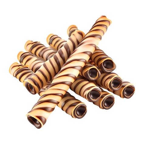3D Rendering of a Chocolate Wafer Roll on Transparent Background ...