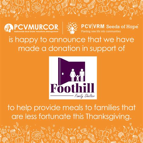 Donation Made to Foothill Family Shelter - PCV Murcor