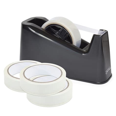 Germ-Savvy® Antibacterial 500 Heavy Duty Tape Dispenser with 4 Rolls of Tape - Black - Rapesco ...