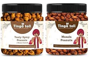 TINGA TOLI Combo of Masala Peanuts 250 Grams and Tasty Spicy Peanuts ...