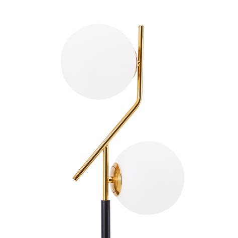 Black & Gold Double Orb Floor Lamp - Gil & Roy Props