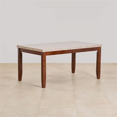 Buy (Refurbished) Oxville Marble Top 6-Seater Dining Table - Brown from ...