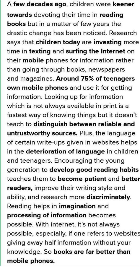 essay on books vs mobile phone - Brainly.in