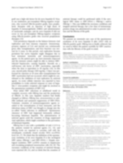 SOLUTION: Spontaneous resolution of de novo hepatitis b after living donor liver transplantation ...