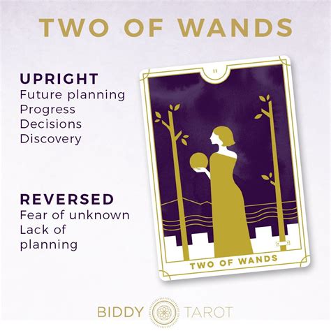 Two of Wands Tarot Card Meanings | Biddy Tarot | Biddy tarot, Wands tarot, Tarot