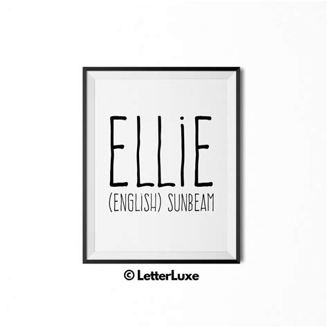 Ellie Name Meaning Art Print - Digital Download#N# #N# #N# #N# – LetterLuxe