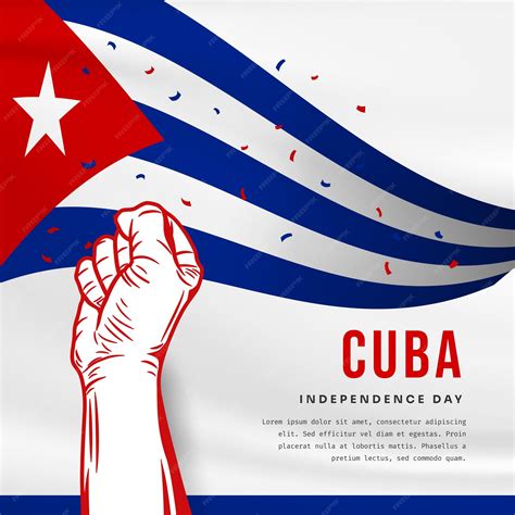 Premium Vector | Square banner illustration of cuba independence day ...