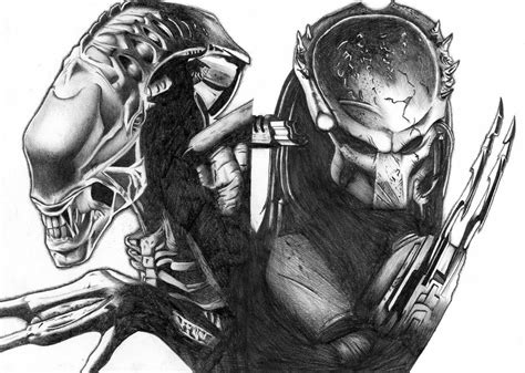 Image result for Alien Predator Hybrid Drawings