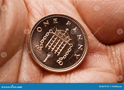 British One Penny Coin stock image. Image of pennies, metal - 8479157