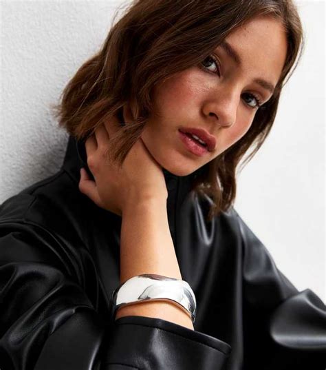 Silver Tone Sculptural Cuff | New Look