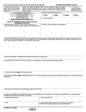 Usda Permit 16 3 - Fill and Sign Printable Template Online