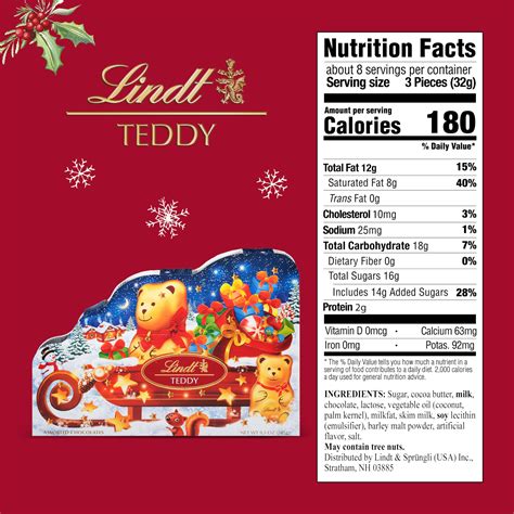 Snapklik.com : Lindt TEDDY Sleigh Assorted Chocolate Candy Advent Calendar