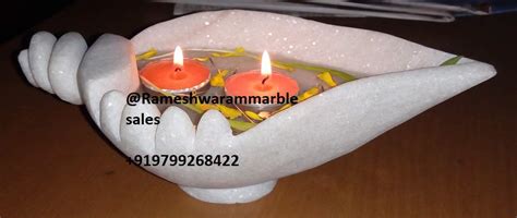 Buy RM Marble Shell Shaped Uruli (White) | Bowl for Floating Flower ...