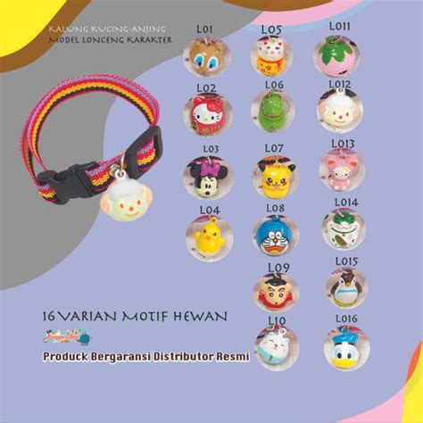 Jual Kalung Kucing Anjing Bermotif dengan Lonceng Karakter Murah dan ...