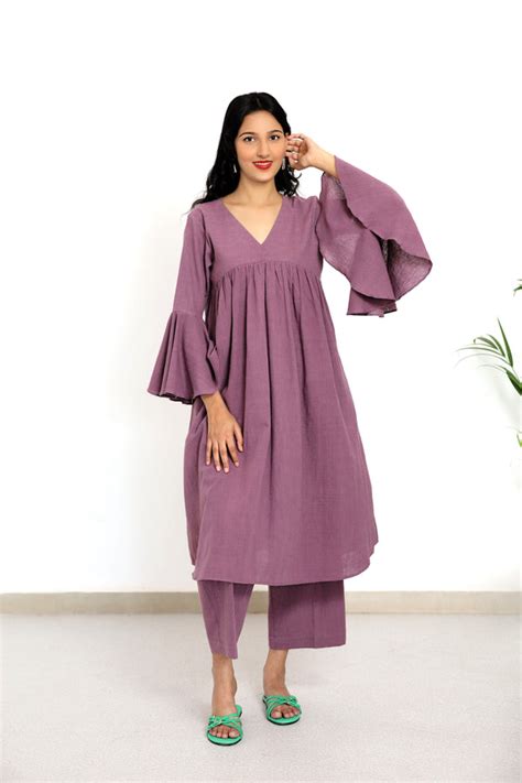 Wine Dipped Coord Set – Aadya Moda