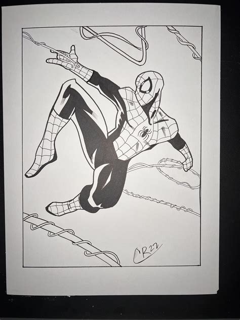 Black And White Spiderman Art