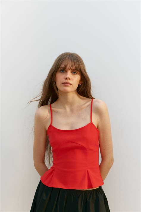 Strappy top - Bright red - Ladies | H&M IN