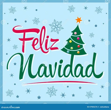 Feliz Navidad - Merry Christmas Spanish Text Stock Vector ...