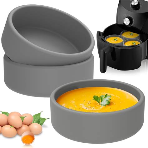 3Pcs Air Fryer Egg Mold Silicone Egg Poacher Cups Nonstick Egg Boiler Mold Cup 4×1.3 Inch Egg ...