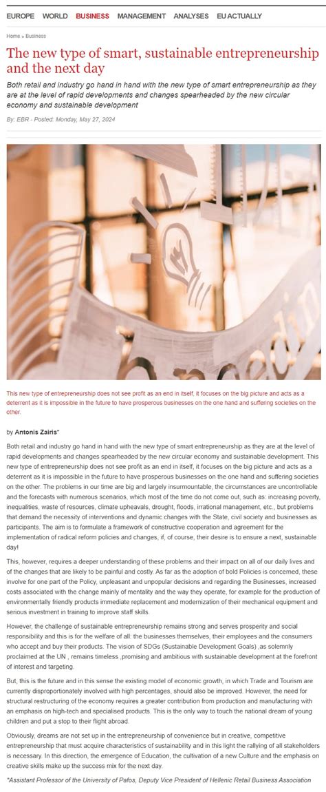 The new type of smart, sustainable entrepreneurship and the next day | European Business Review ...
