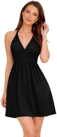 Buy 14 Fox Vera Studio Women's Black Halter Neck Mini Dress, Deep V ...