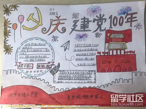 庆祝建党100周年绘画手抄报图片