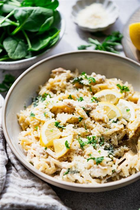 Dump-and-Bake Lemon Chicken Orzo - The Seasoned Mom
