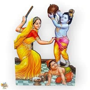 Buy Brij Sugandha Krishna Leela Figures – MDF Wood with Stand of Bal ...
