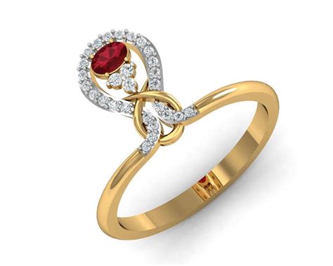 Buy Lara Ruby Diamond Ring in Gold - Endear Jewellery – Jewelslane