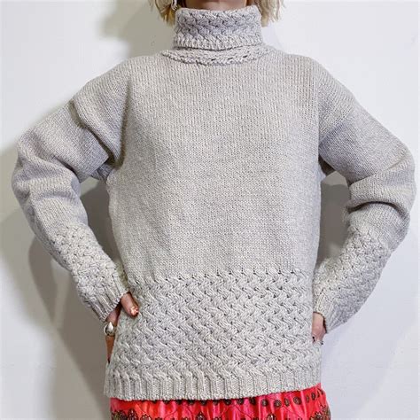 Ireland made gray high neck knit sweater | LEMON