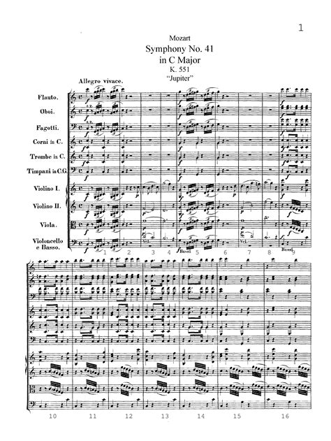 Mozart, Wolfgang Amadeus - Symphony No.41 in C major (Jupiter), K.551 ...