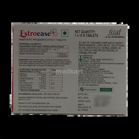Buy Estroease 4mg Tablet 10s Online at Best Price | Medkart