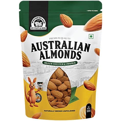Buy Wonderland Foods Australian Almond - Naturally Brown Unpolished ...