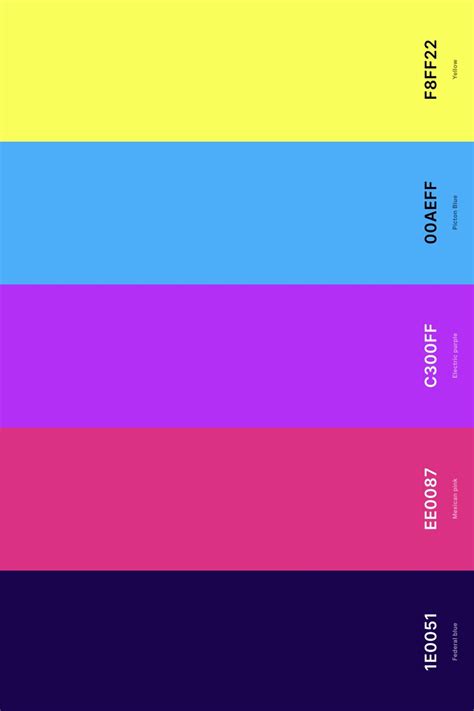 7. Neon Retro Color Palette Color Palette with Federal Blue (Hex ...