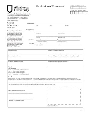 Verification of Enrolment Form - Blank Fillable Template | Fill Out ...