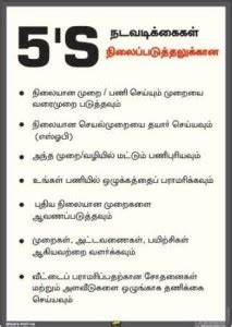 Mr. SAFE 5S Steps For Standardization In Tamil In Sun Board / Foam ...