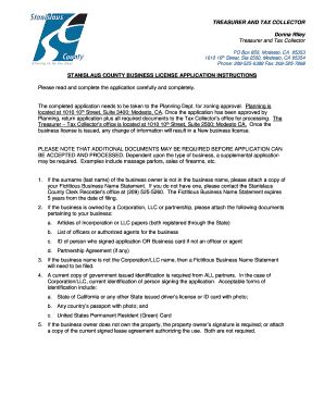 CA Business License Application - Stanislaus County - Fill and Sign ...