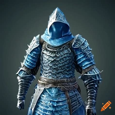 Blue dragon scale mail armor inspired by fantasy games on Craiyon