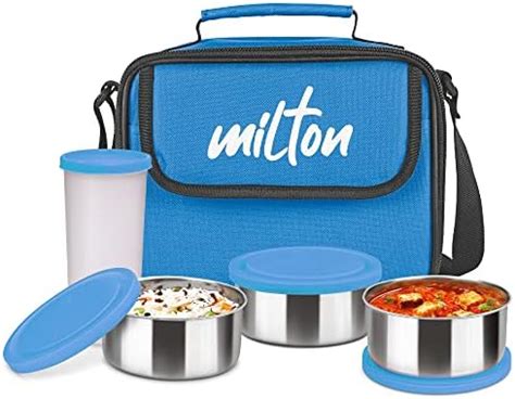 Buy PEXPO Stainless Steel Lunch Box with 400ml Water Bottle and 3 ...