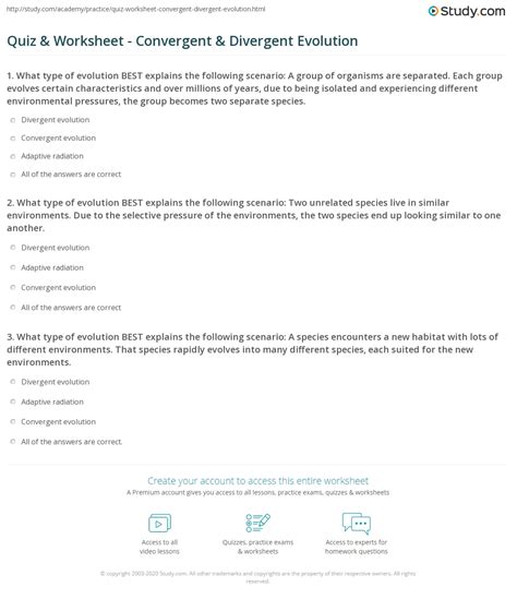 Convergent Divergent Evolution