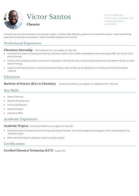 Chemistry Resume Examples and Templates for 2024 - ResumeBuilder.com