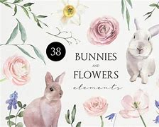 Image result for Watercolor Bunnies with Flowers Images