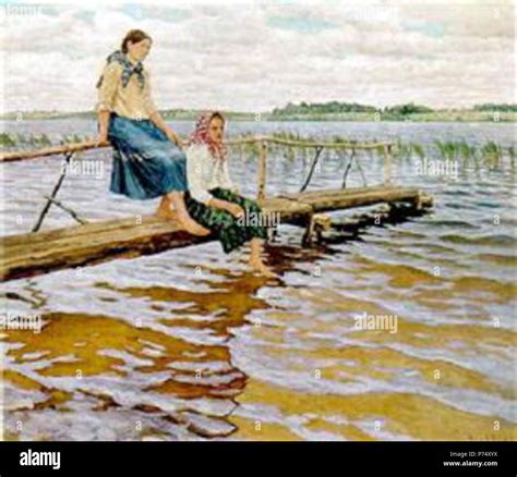 Painting by Nikolai Bogdanov-Belsky . before 1941 53 Waiting-for-the-ferry.jpg!PinterestLarge ...