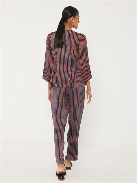 Shop Ajrakh Stripe Top | latest tops by Ancestry