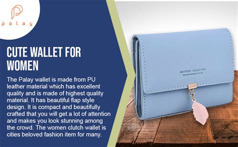 Buy PALAY® PU Leather Small Wallet for Women Leaf Pendant 5 Card Slots ...