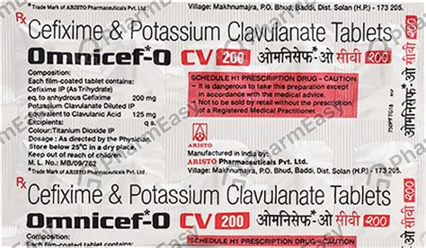 Omnicef O Cv 200mg Strip Of 10 Tablets: Uses, Side Effects, Price ...