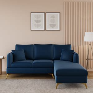 ARRA Zara Velvet Fabric 5 Seater Right Facing L Shape Corner Sofa ...